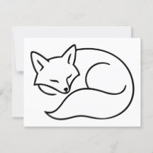 Illustration du renard dormant - minimaliste ligne