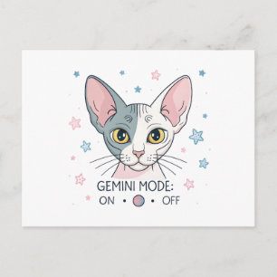Carte Postale Illustration du signe du zodiaque du chat Sphynx e
