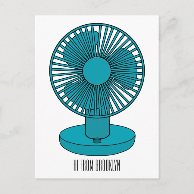 Carte Postale Illustration du ventilateur (Devant)