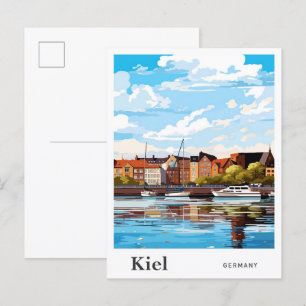 Carte Postale Illustration du Vintage voyage artistique de Kiel