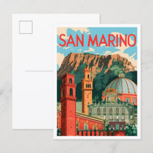 Carte Postale Illustration du Vintage voyage artistique de Saint