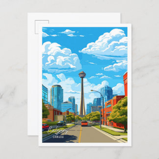 Carte Postale Illustration du Vintage voyage d'art de Calgary Ca