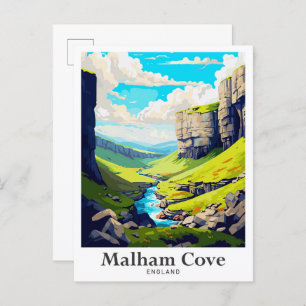 Carte Postale Illustration du Vintage voyage d'art de Malham Eng