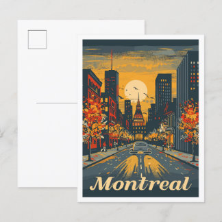 Carte Postale Illustration du Vintage voyage d'art de Montréal C