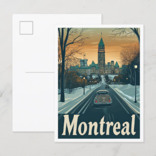 Carte Postale Illustration du Vintage voyage d'art de Montréal C