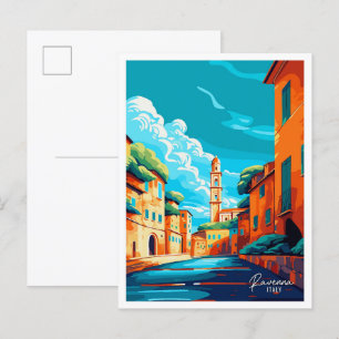 Carte Postale Illustration du Vintage voyage d'art de Ravenne It