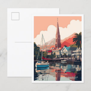 Carte Postale Illustration du Vintage voyage de Port Louis Mauri