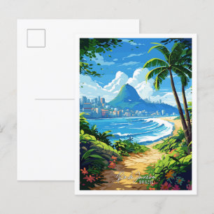 Carte Postale Illustration du Vintage voyage de Rio de Janeiro B
