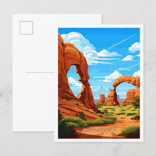 Carte Postale Illustration du Vintage voyage du parc national Ar