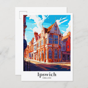 Carte Postale Illustration du Vintage voyage Ipswich England