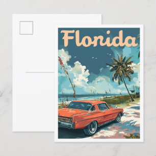 Carte Postale Illustration du Vintage voyage Miami Florida