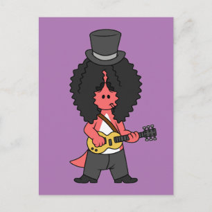 Carte Postale Illustration d'un Allosaurus habillé en rock star
