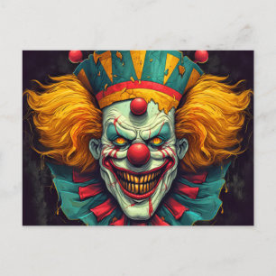 Carte Postale Illustration d'un clown funhouse infime