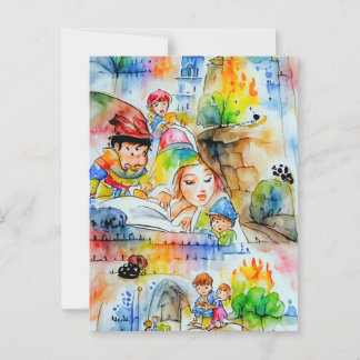Carte Postale Illustration d'un conte de fées de Whimsical