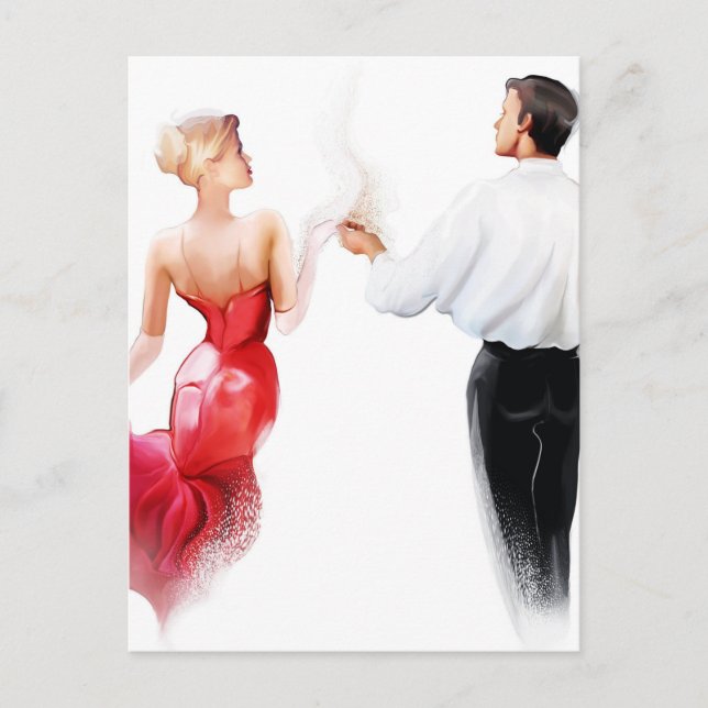 Carte Postale Illustration d'un couple dansant le tango (Devant)