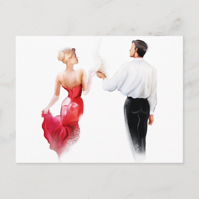 Carte Postale Illustration d'un couple dansant le tango (Devant)