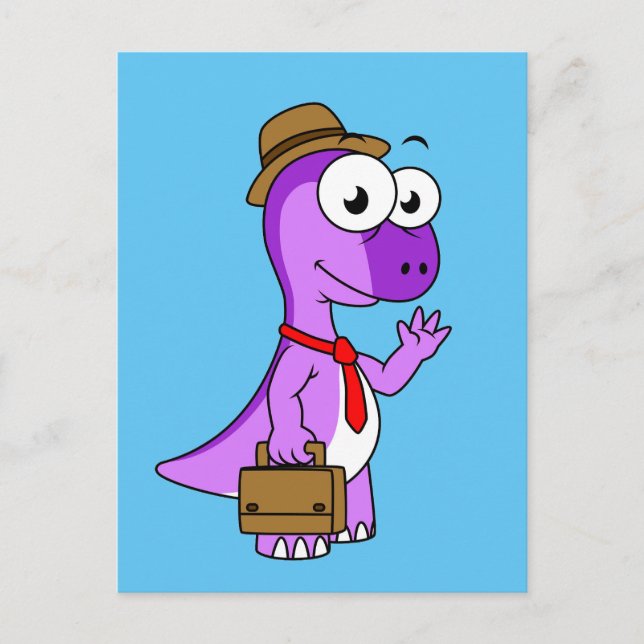Carte Postale Illustration D'Un Homme D'Affaires Pachycéphalosau (Devant)