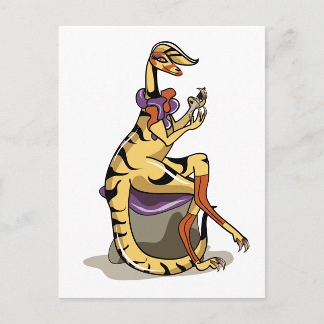 Carte Postale Illustration d'un Iguanodon se polissant les ongle (Devant)