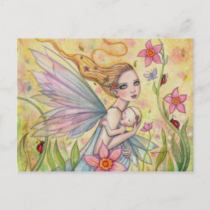 Carte Postale Illustration d'un Imaginaire de la fée mignonne mè