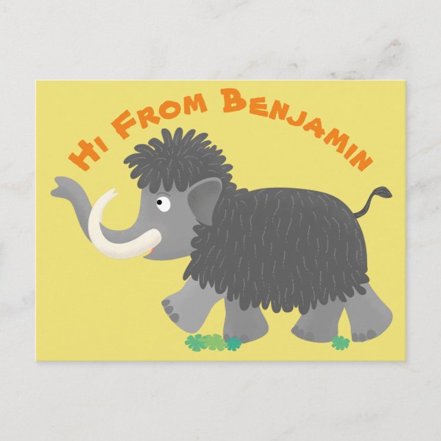Carte Postale Illustration d'un mammouth laineux mou (Devant)