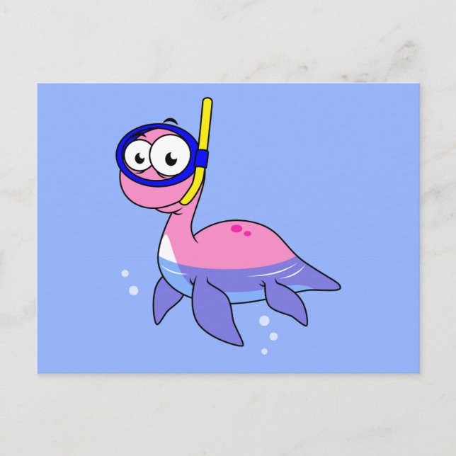 Carte Postale Illustration D'Un Monstre De Loch Ness De Snorkeli (Devant)