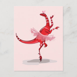 Carte Postale Illustration d'un rapaceur dansant en ballerine.
