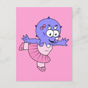 Carte Postale Illustration D'Une Danse De Ballet Triceratops.
