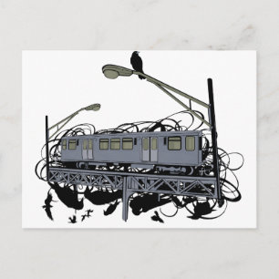 Carte Postale Illustration El Train & Crows