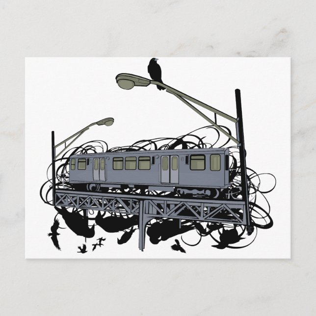 Carte Postale Illustration El Train & Crows (Devant)