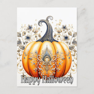 Carte Postale Illustration gothique du Citrouille d'automne