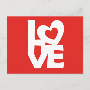 Carte Postale Illustration graphique Je t'aime avec cœur sur fon