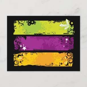 Carte Postale Illustration Grunge Banners