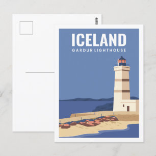 Carte Postale Illustration Islande célèbre Travel Place