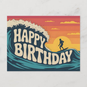 Carte Postale Illustration « Joyeux Anniversaire » sur le thème