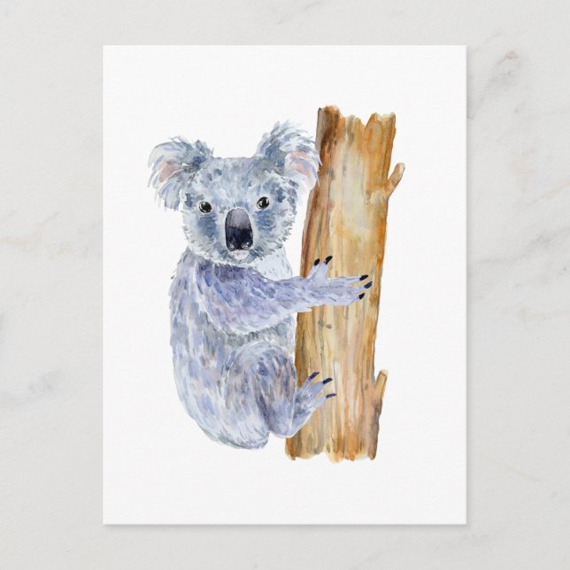 Carte Postale Illustration koala aquarelle (Devant)