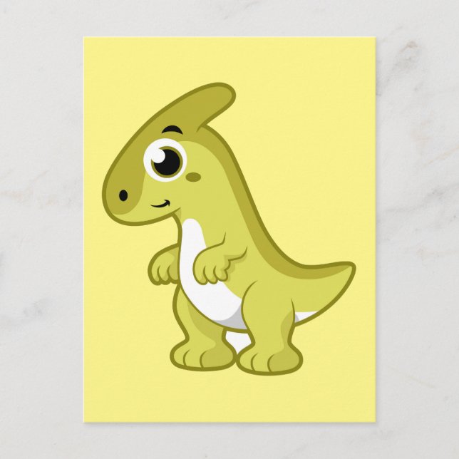 Carte Postale Illustration Mignonne D'Un Parasaurolophus Dinosau (Devant)