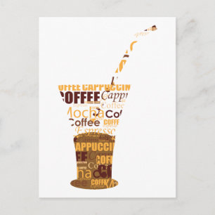 Carte Postale Illustration moderne du café
