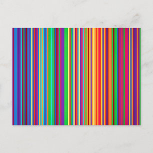 Carte Postale Illustration motif à bandes colorées