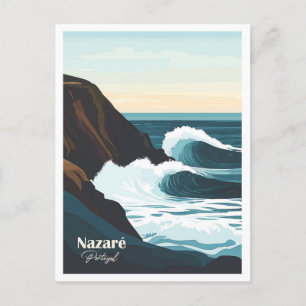 Carte Postale Illustration Nazare Portugal Artwork Travel Place