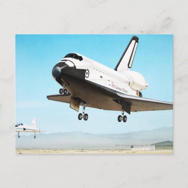 Carte Postale Illustration numérique de Space Shuttle (Devant)