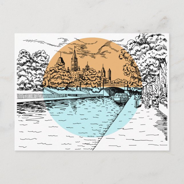 Carte postale Illustration Ottawa Canada (Devant)