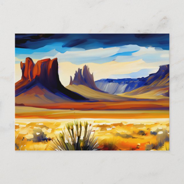 Carte Postale Illustration Paysage du désert (Devant)