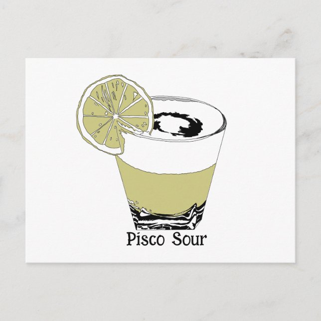 Carte Postale Illustration Pisco Sour (Devant)