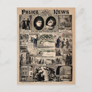 Carte Postale Illustration Police News Jack the Ripper