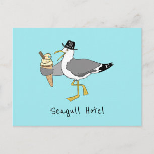 Carte Postale Illustration Seagull personnalisée Hôtel/Location 