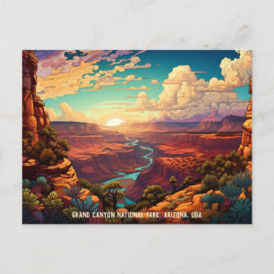 Carte Postale Illustration stylisée Parc national du Grand Canyo