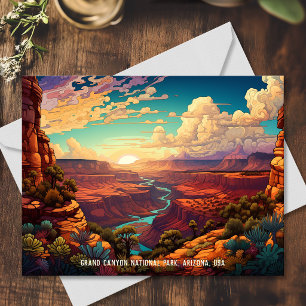 Carte Postale Illustration stylisée Parc national du Grand Canyo