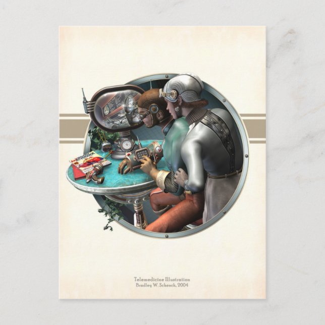 Carte postale Illustration télémédecine (Devant)