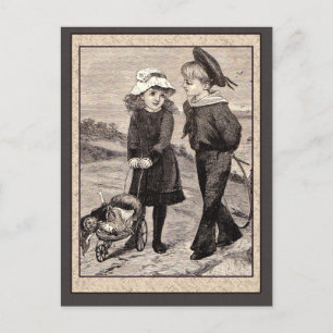 Carte Postale Illustration tirée de l'antiquité de l'enfant
