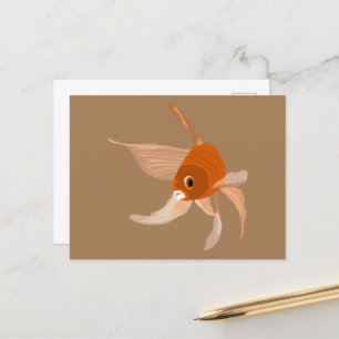 Carte Postale Illustration vectorielle minimaliste de poisson ro